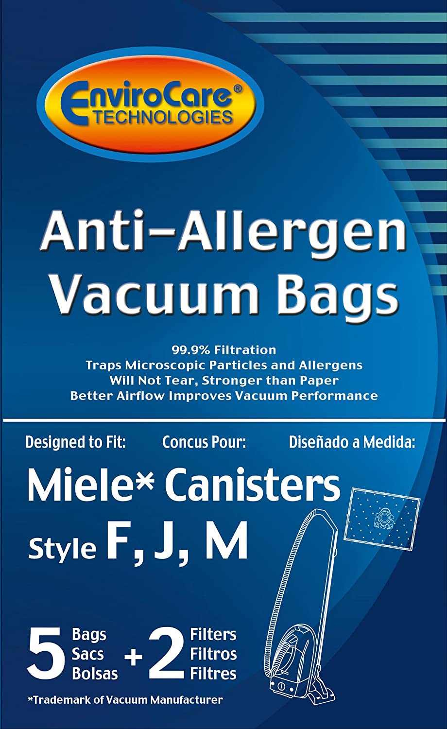 EnviroCare HEPA Vacuum Bags for Miele AirClean FJM 5 Bags 2